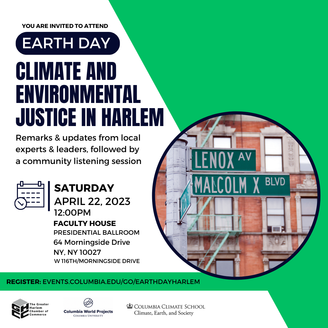 April 22: Climate and Environmental Justice in Harlem - Earth Day 2023