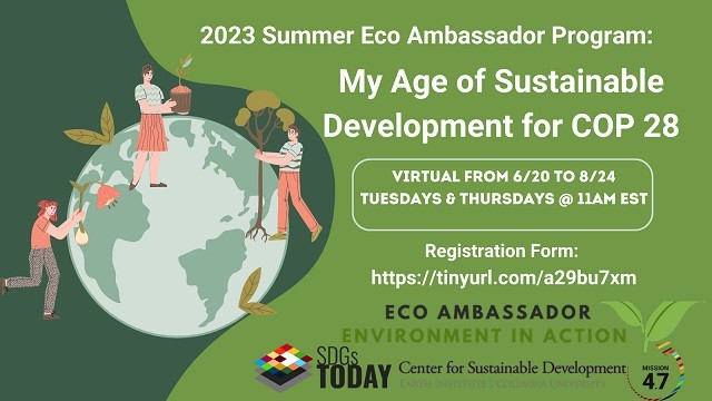 Summer 2023 Eco Ambassador Program: My Age for Sustainable Development for COP28!